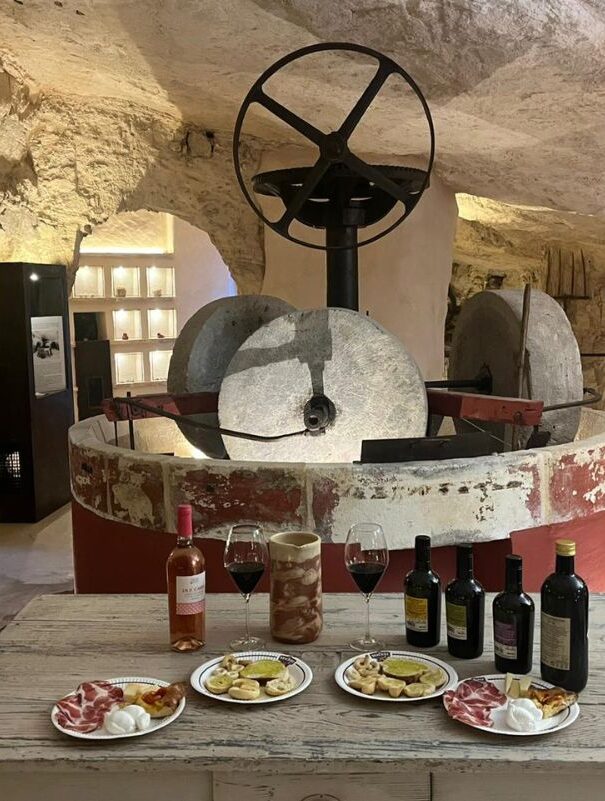 degustazione in frantoio rosso ipogeo