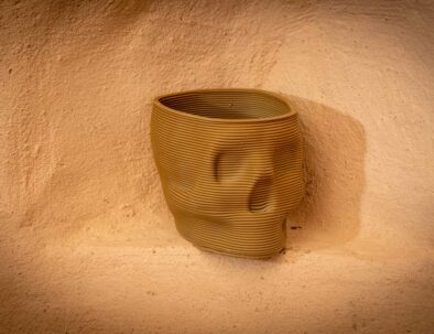 Teschio in ceramica realizzato con stampante 3D