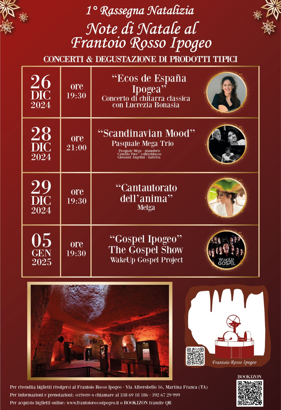 Rassegna Natalizia in Frantoio Rosso Ipogeo a Martina Franca