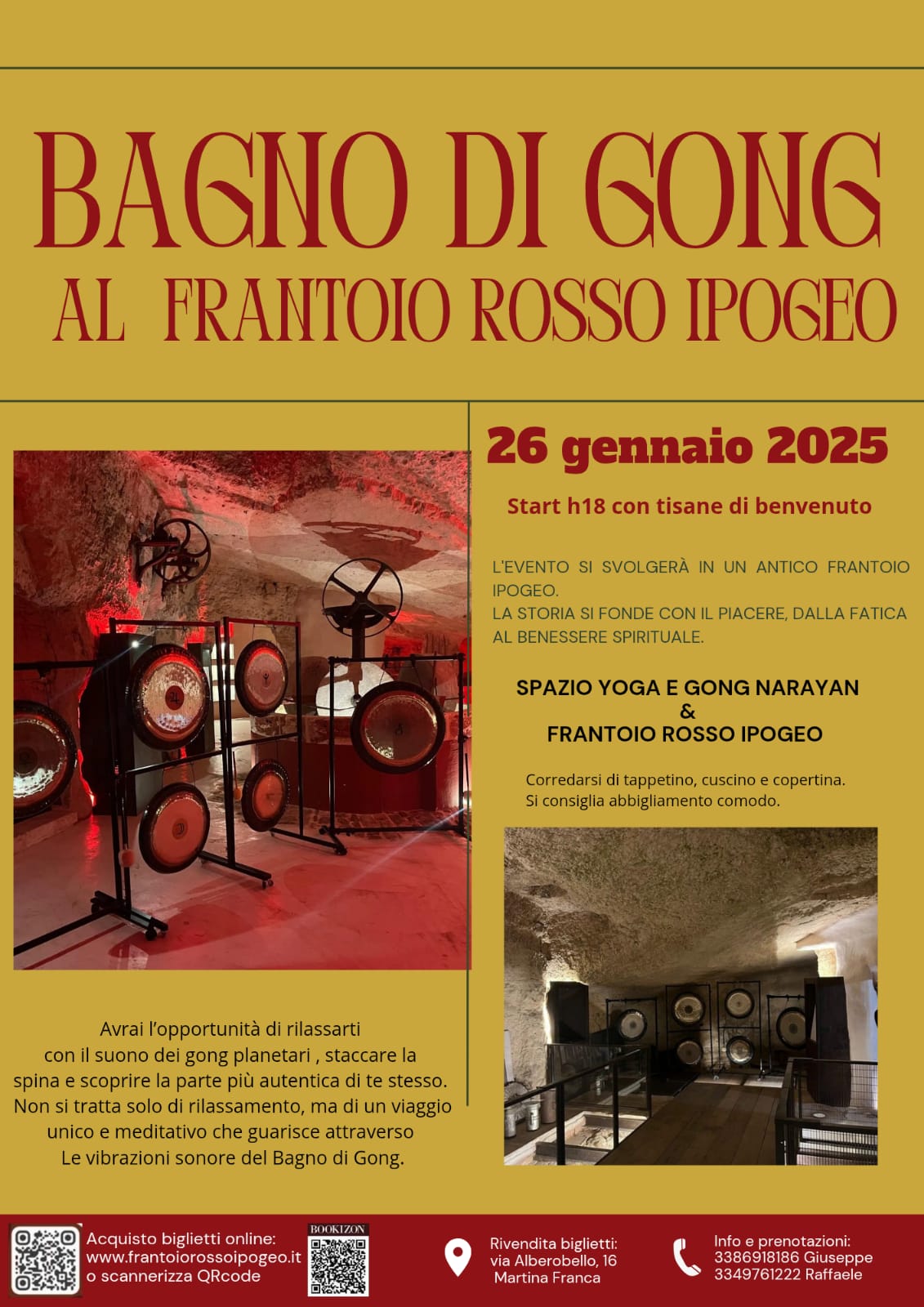 Evento: Bagno di Gong nel Frantoio Rosso Ipogeo