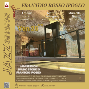 Jazz Session nel Frantoio Rosso Ipogeo- Ven 25 aprile- Valle D’Itria